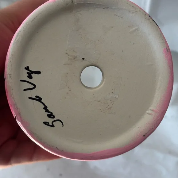 Unique Hand Painted Breast Cancer Awareness Design Face Ceramic Planter Vase - Picture 4 of 4